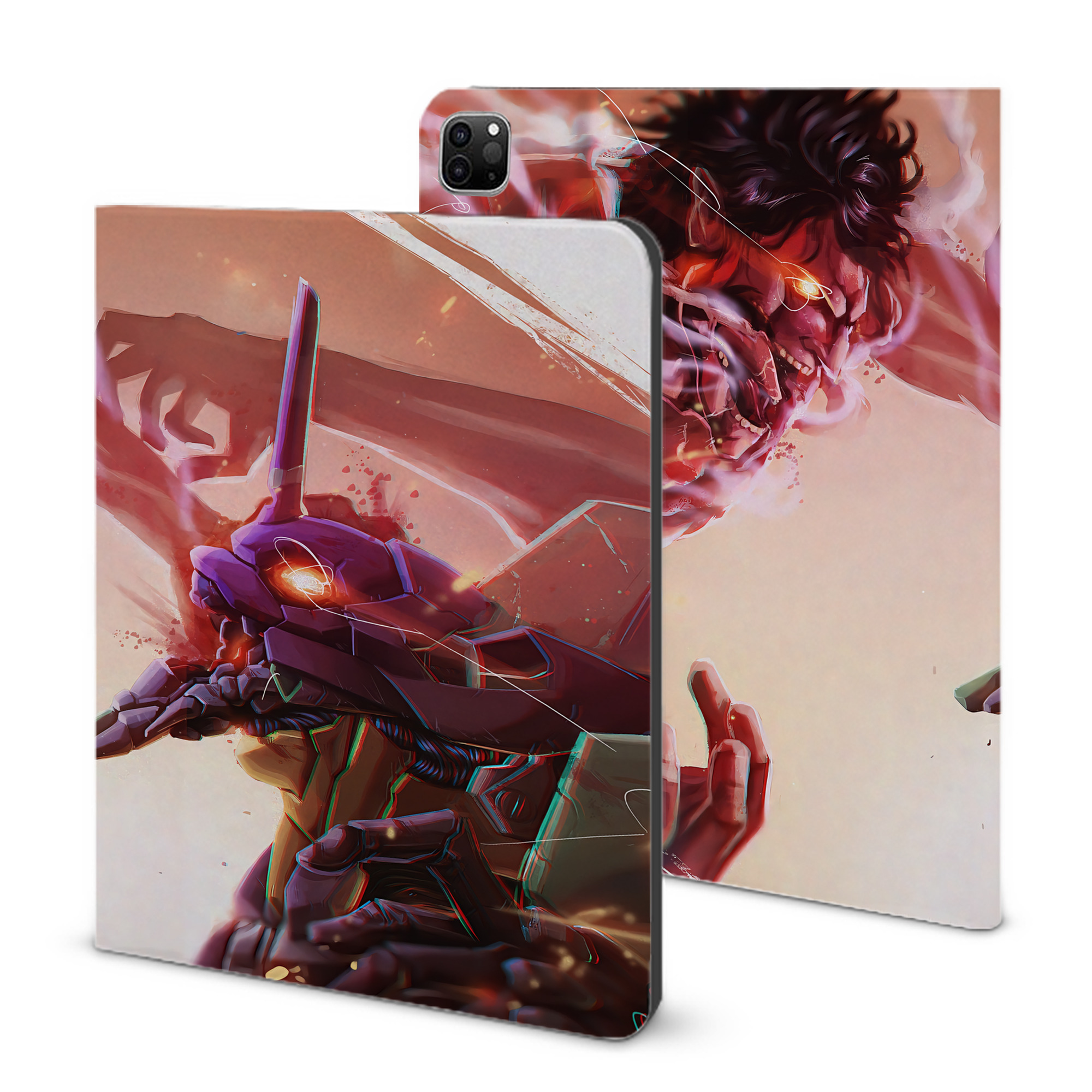 （画像用） EVA 新世紀エヴァンゲリオン IPad ケース ブック型 PUレザー TPU 耐衝撃 軽量 薄型 ペン収納なし 全面保護 IPad 各モデル対応